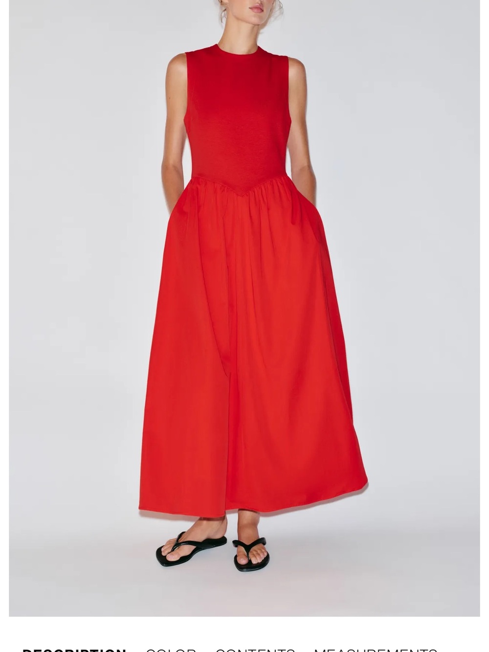 Zara Red Sleeveless Maxi Skirt